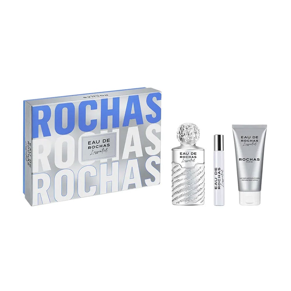 Парфумований набір жіночий Rochas Eau de Rochas L'Essentiel (туалетна вода, 100 мл + лосьйон для тіла, 100 мл + туалетна вода, 20 мл)